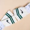 11 Nike Plus【1雙】刺繡 雙勾 綠條紋 奶油白 長襪 襪子 復古 DQ9165-133