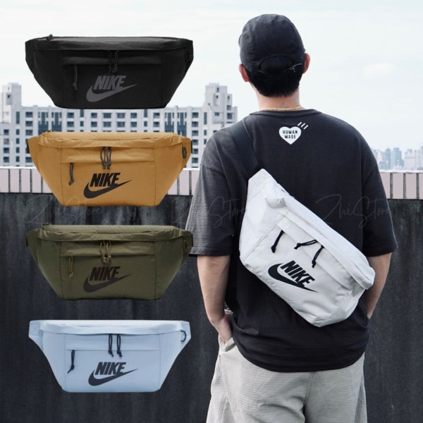 Nike Tech 側背 大腰包 大容量 包包 黑色 米白 土黃 霧藍 軍綠 BA5751-010 072 222 479 790