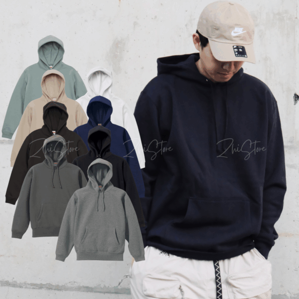 【預購】United Athle T/C 10oz 厚磅 刷毛 連帽T恤 帽T 日本 素面 黑色 白色 灰色 深藍 煙燻綠 沙棕色 UA5618