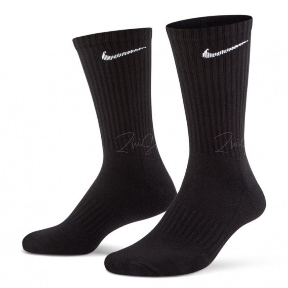 18 Nike Everyday Cushioned【3雙一組】毛圈布底 / 薄底 基本款 勾勾 黑色 長襪 白襪 SX7664-010 SX7676-010