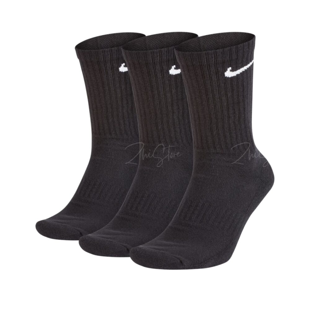 19 Nike Everyday Cushioned【3雙一組】毛圈布底 / 薄底 基本款 勾勾 黑色 長襪 白襪 SX7664-010 SX7676-010