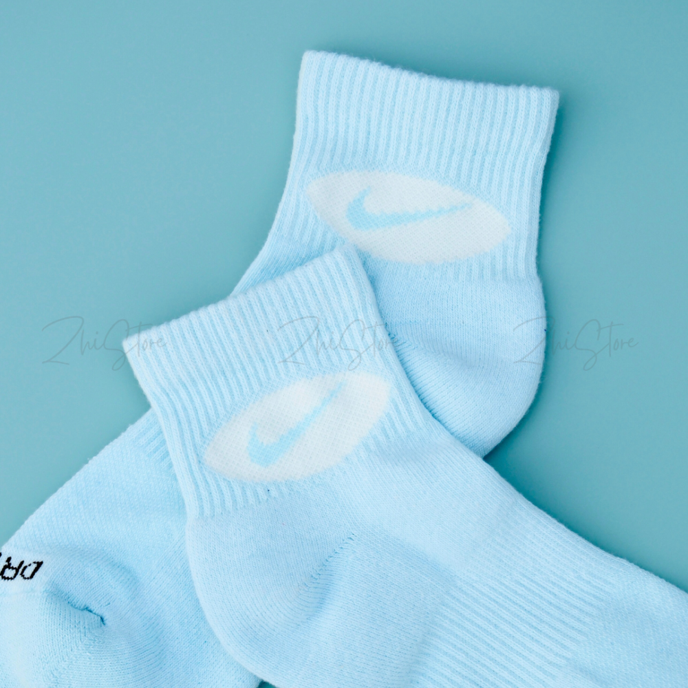 Nike Everyday Plus【3雙一組】復古 美式 毛圈布底 休閒中筒襪 中筒襪 深藍色 奶油白色 水藍色 HJ9340-902