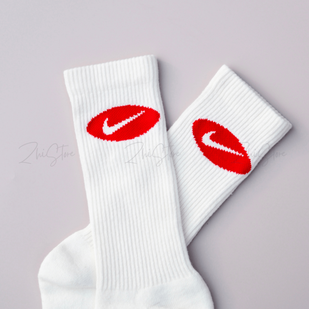 Nike Everyday Plus【3雙一組】復古 美式 毛圈布底 休閒長襪 長襪 奶油白色 藍色 紅色 HJ9336-901