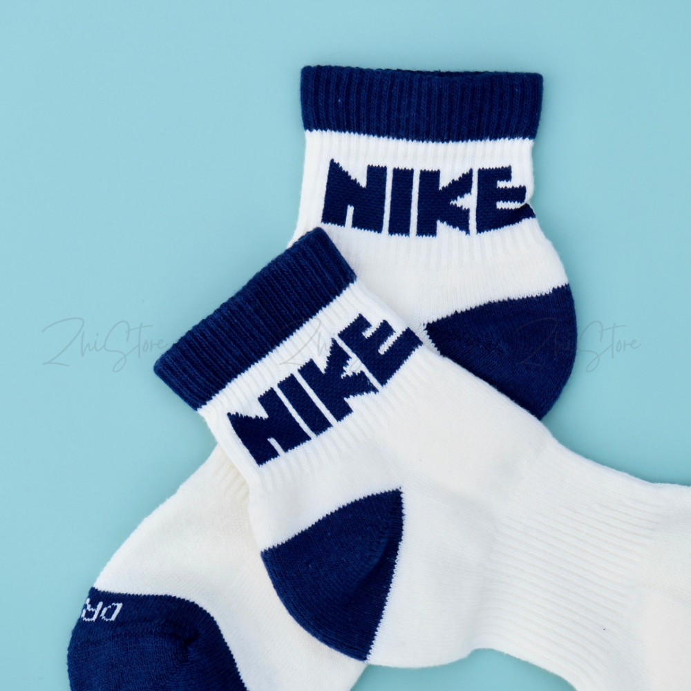 Nike Everyday Plus【3雙一組】復古 美式 毛圈布底 休閒中筒襪 中筒襪 深藍色 奶油白色 水藍色 HJ9340-902
