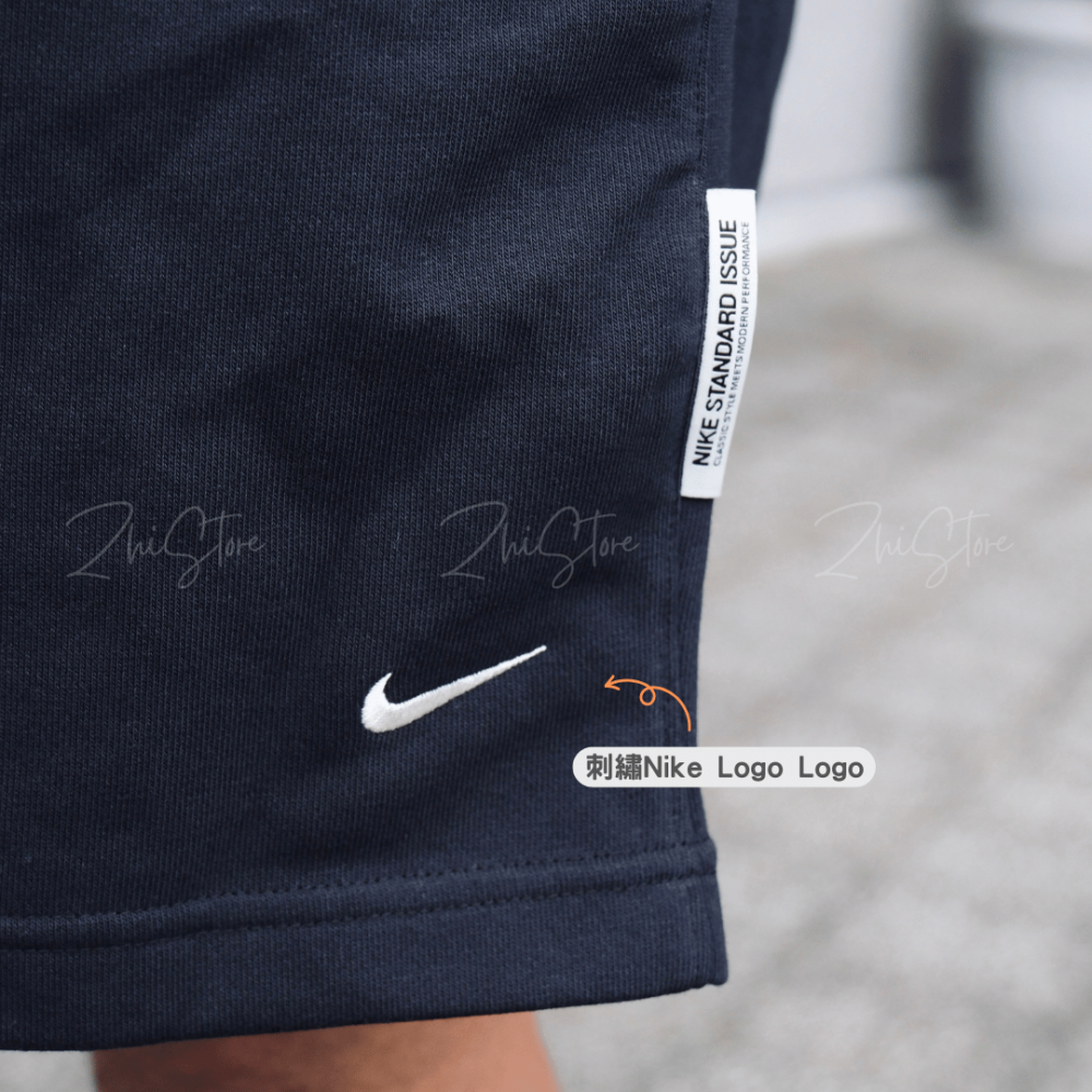Nike Dri-FIT Standard Issue 刺繡Logo 休閒棉短褲 運動短褲 休閒短褲 拉鍊口袋 黑色 DQ5713-010