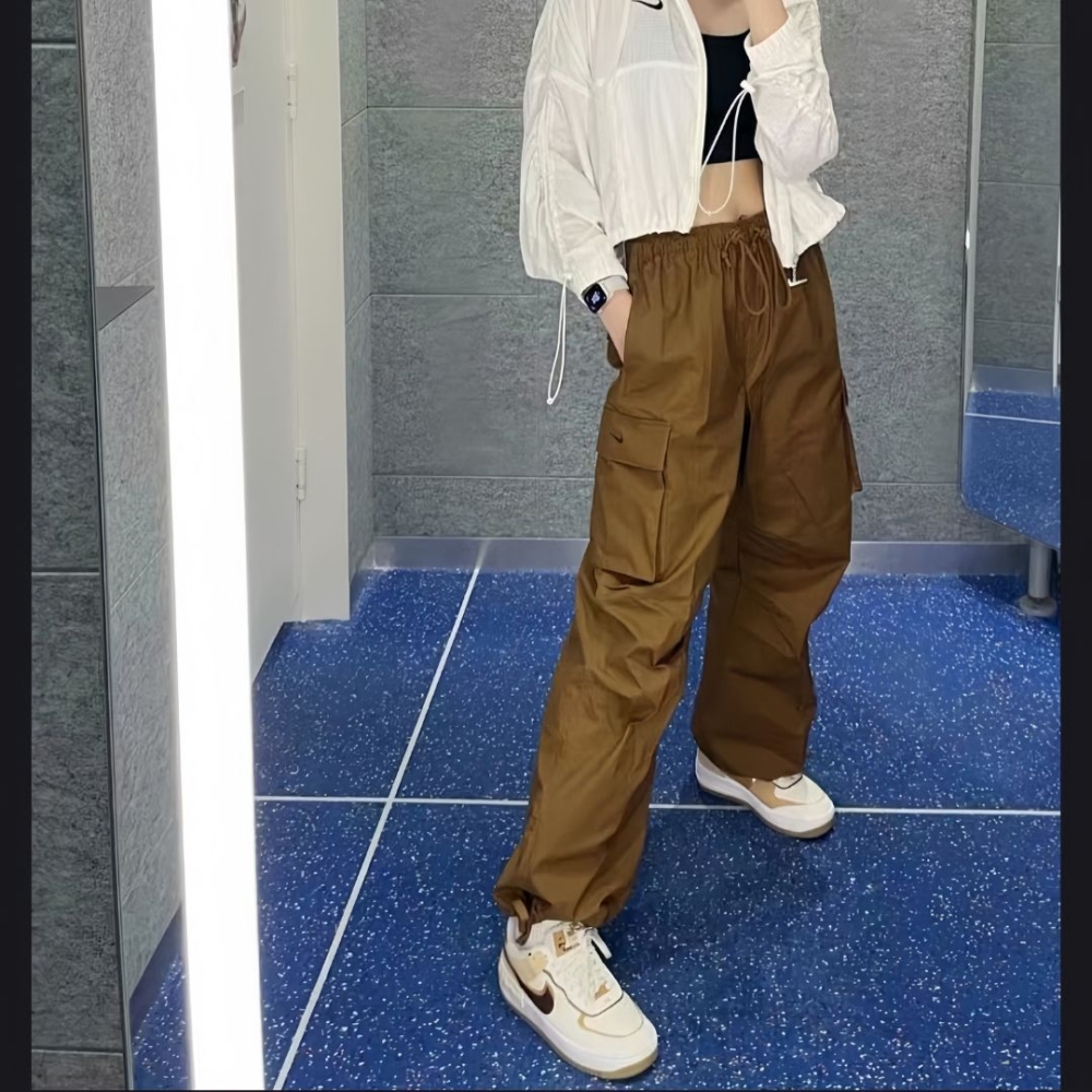 Nike NSW Mid-Rise Cargo 刺繡 Logo 中腰 抽繩 工裝長褲 褲子 工裝褲 棕褐色 FV7521-281
