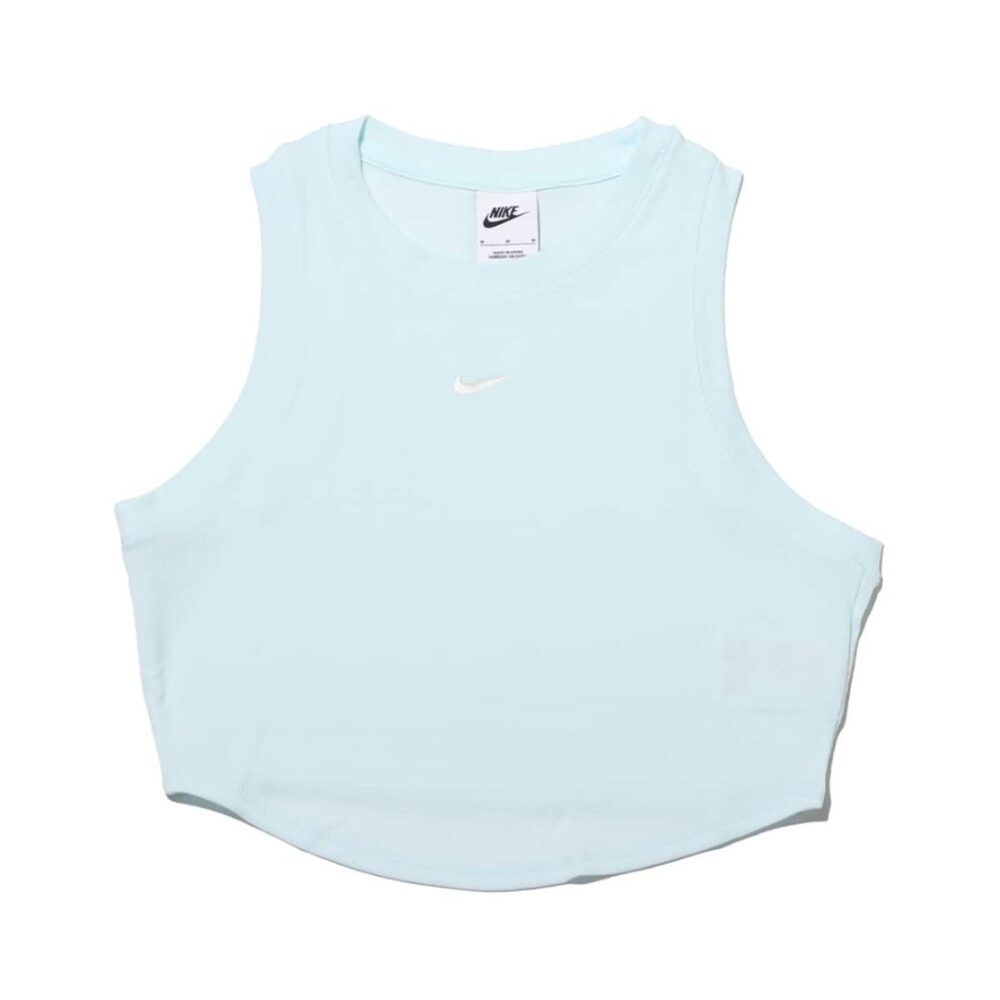 14 Nike NSW 羅紋 短版 刺繡 Logo 背心 無袖背心 運動背心 米白 水藍 FB8280-104 FB8280-474