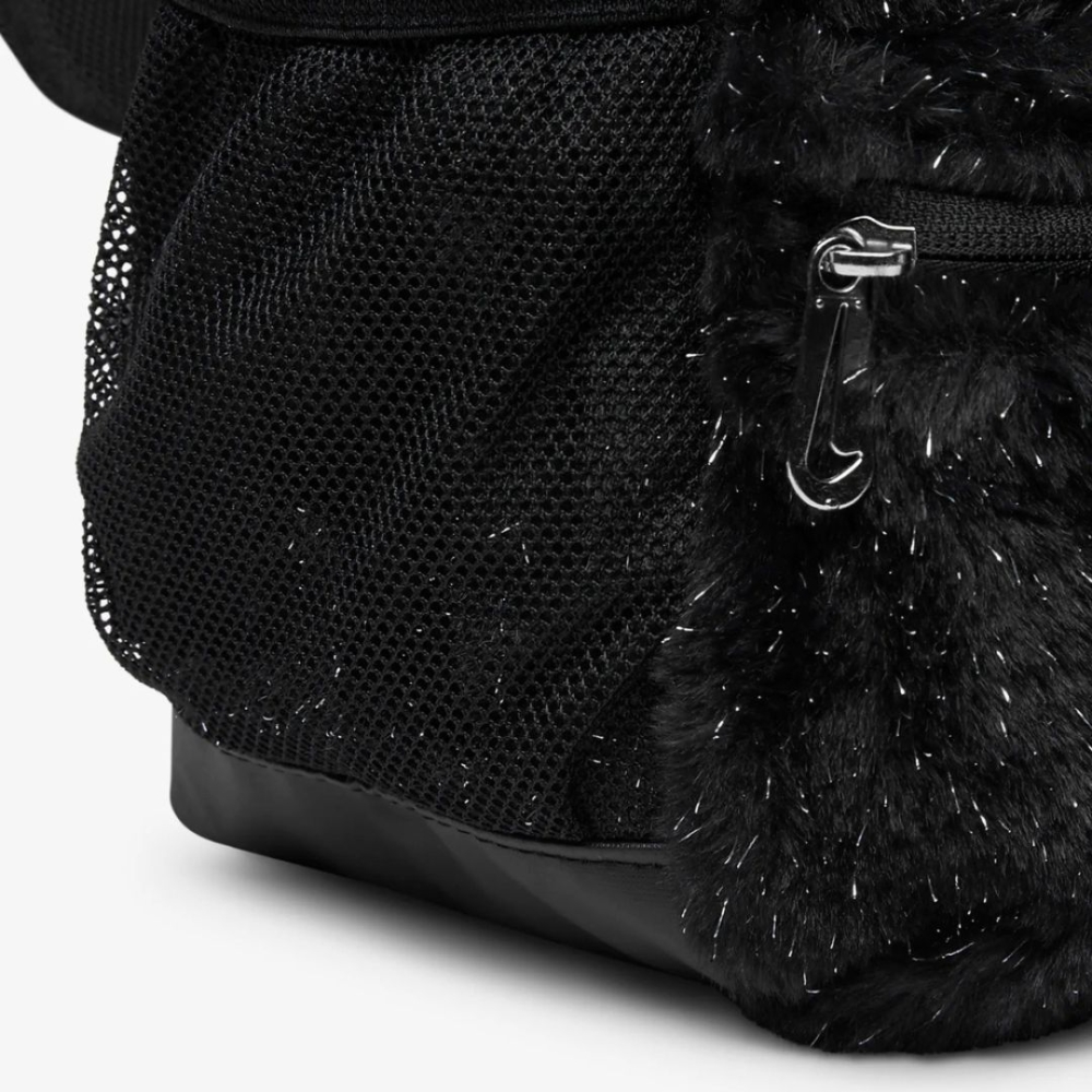 Nike Faux Fur 人造皮草 毛絨 後背包 金蔥 黑色 迷你後背包 絨毛包 FZ1330-010