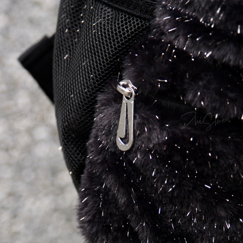 Nike Faux Fur 人造皮草 毛絨 後背包 金蔥 黑色 迷你後背包 絨毛包 FZ1330-010