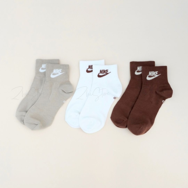 Nike Everyday Essential【3雙一組】薄款 中筒襪 襪子 休閒襪 象牙白 卡其色 棕色 DX5074-904