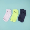 Nike Plus【3雙一組】薄款 中筒襪 襪子 休閒襪 檸檬綠 深藍 淡紫灰 SX6893-913