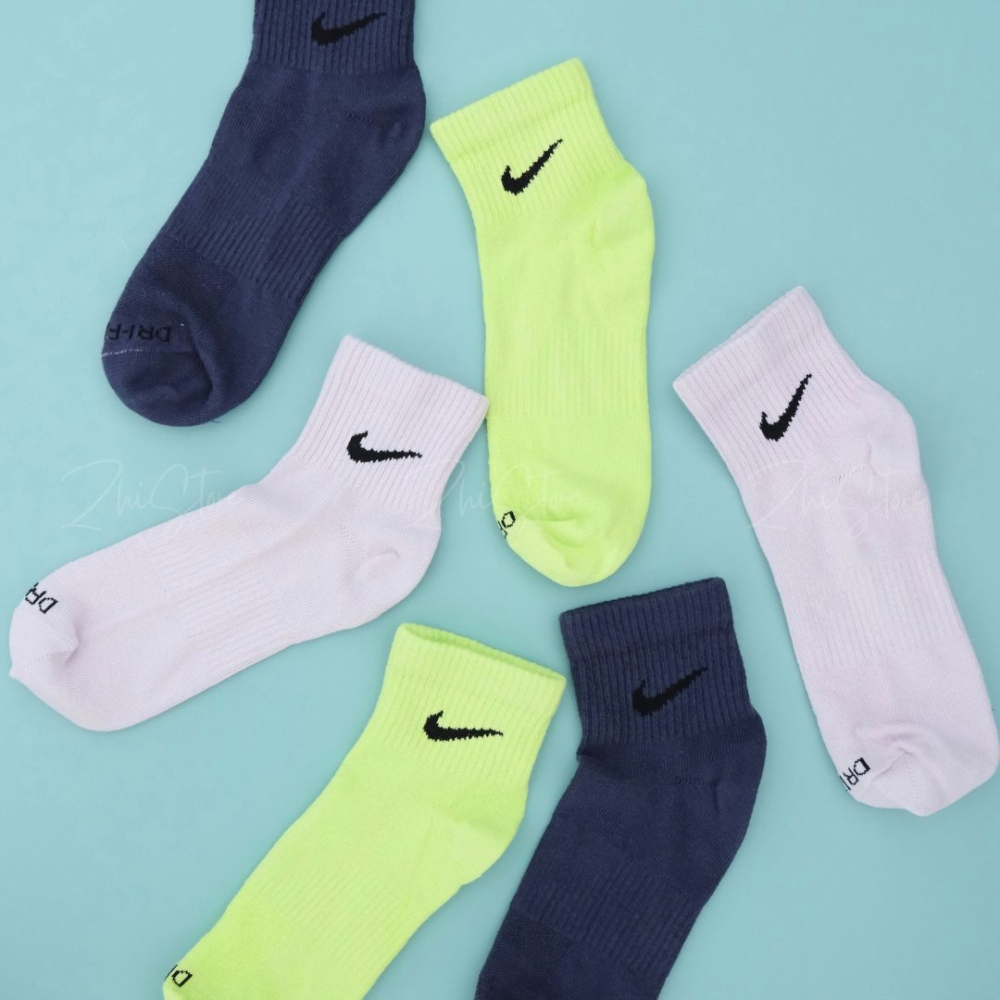 Nike Plus【3雙一組】薄款 中筒襪 襪子 休閒襪 檸檬綠 深藍 淡紫灰 SX6893-913