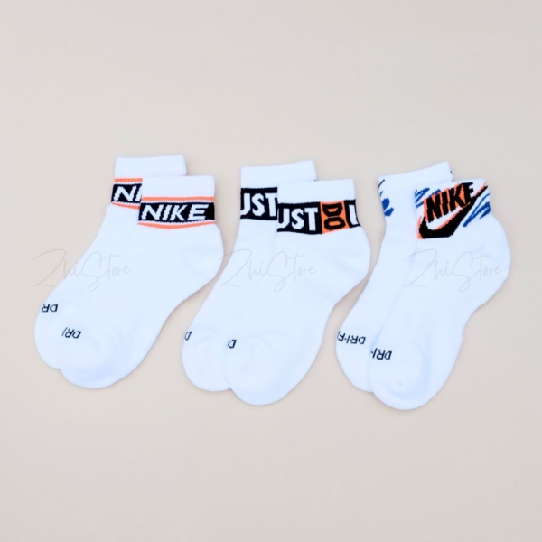 Nike Plus【3雙一組】美式 白色 毛圈布底 中筒襪 襪子 休閒襪 HJ9378-901