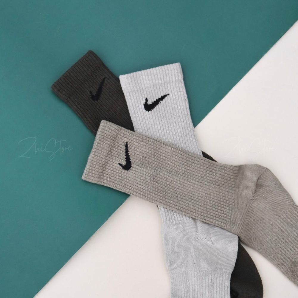 Nike Everyday Plus【3雙一組】Logo 薄款 長襪 休閒襪 襪子 橄欖綠 卡其色 燕麥灰 SX6891-915
