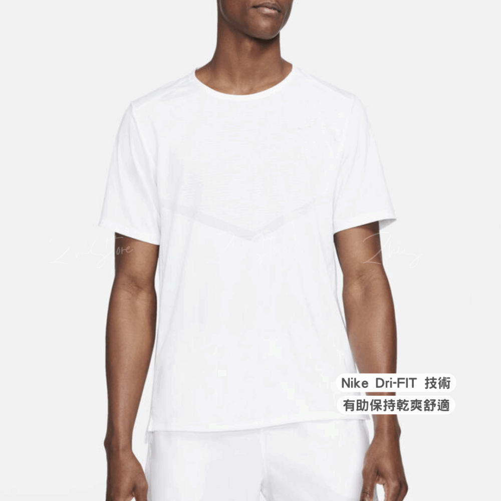 Nike Dri-FIT Rise 365 反光Logo 運動短袖上衣 排汗上衣 排汗衣 透氣 慢跑 白色 CZ9185-100