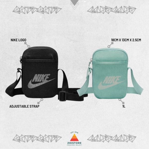 Nike Heritage 斜背包 側背包 肩背包 包包 黑色 湖水綠 BA5871-010 BA5871-017