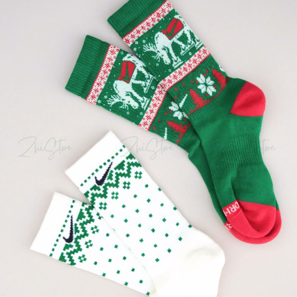 12 Nike Plus【2雙】奶茶色 綠色 長襪 襪子 聖誕節 耶誕節 HV6939-902 HV6939-901