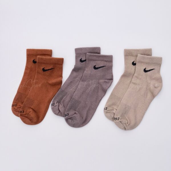 Nike Plus【3雙一組】薄款 中筒襪 襪子 休閒襪 沙棕色 棕紅色 可可棕 SX6893-911