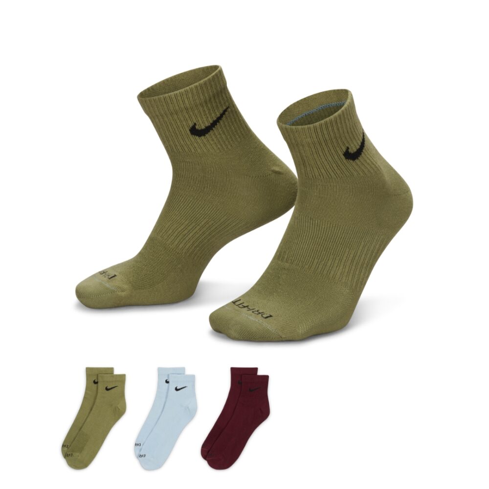 29 Nike Plus【3雙一組】薄款 中筒襪 襪子 休閒襪 橄欖綠 水藍色 酒紅色 SX6893-928