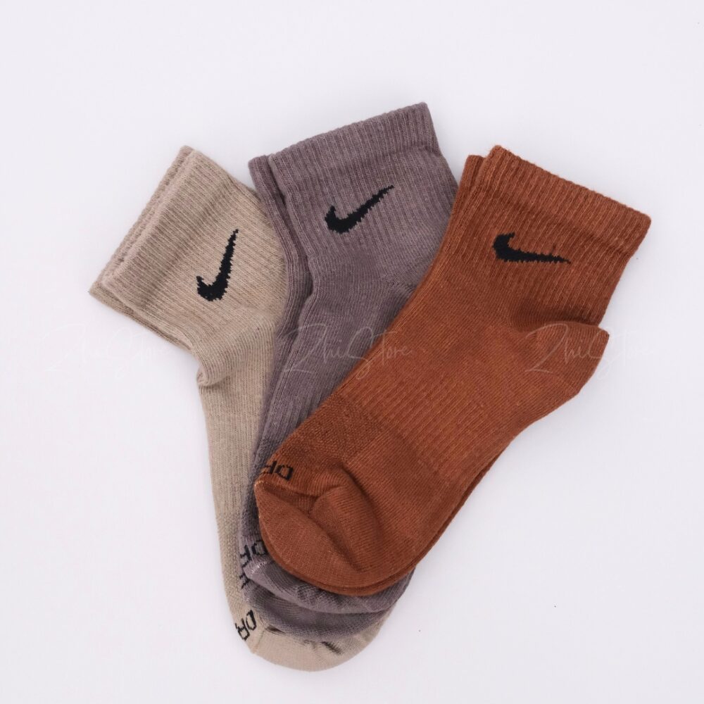 36 Nike Plus【3雙一組】薄款 中筒襪 襪子 休閒襪 沙棕色 棕紅色 可可棕 SX6893-911