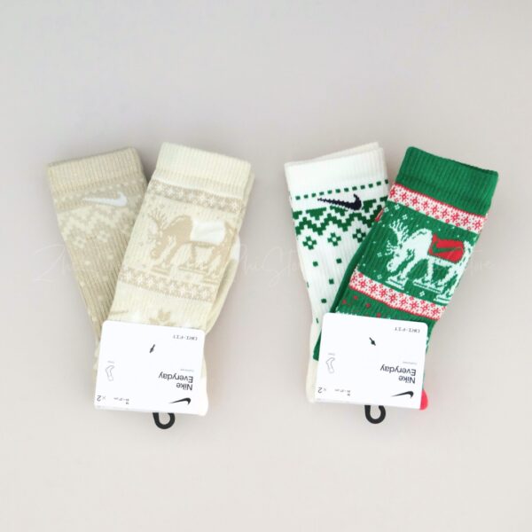 Nike Plus【2雙】奶茶色 綠色 長襪 襪子 聖誕節 耶誕節 HV6939-902 HV6939-901