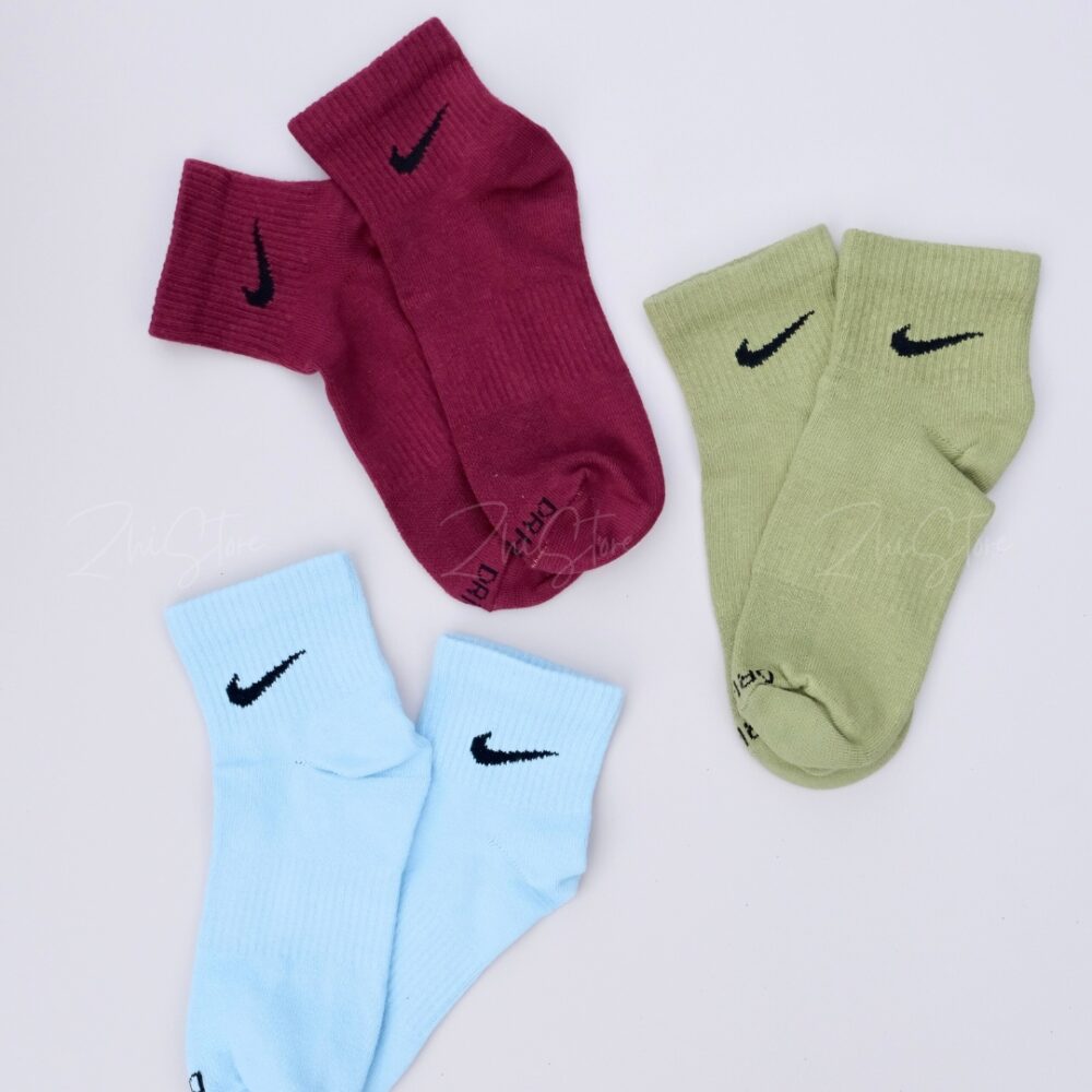 48 Nike Plus【3雙一組】薄款 中筒襪 襪子 休閒襪 橄欖綠 水藍色 酒紅色 SX6893-928