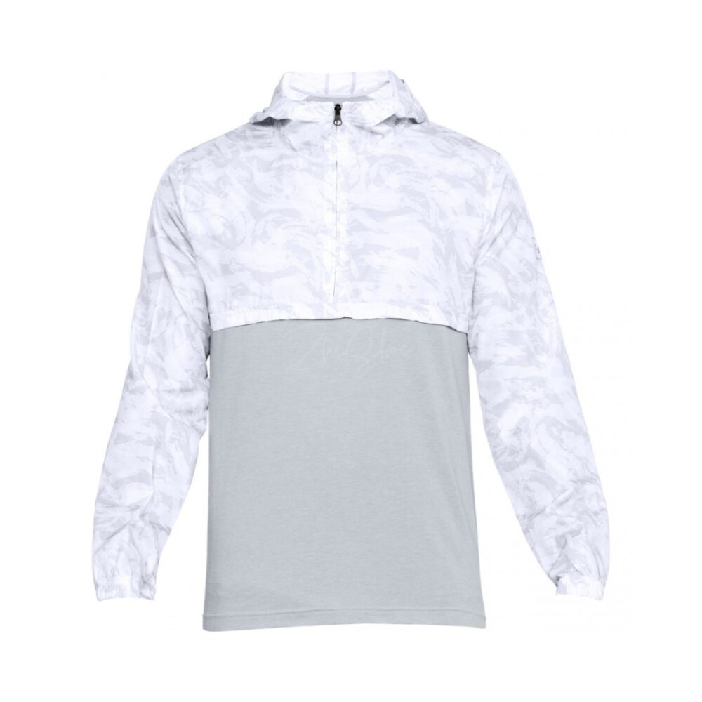 UNDER ARMOR 半開襟 連帽長袖上衣 運動 迷彩 男裝 秋冬上衣 運動上衣 藍色 灰色