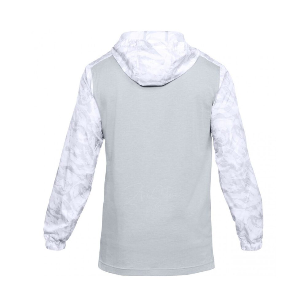 UNDER ARMOR 半開襟 連帽長袖上衣 運動 迷彩 男裝 秋冬上衣 運動上衣 藍色 灰色