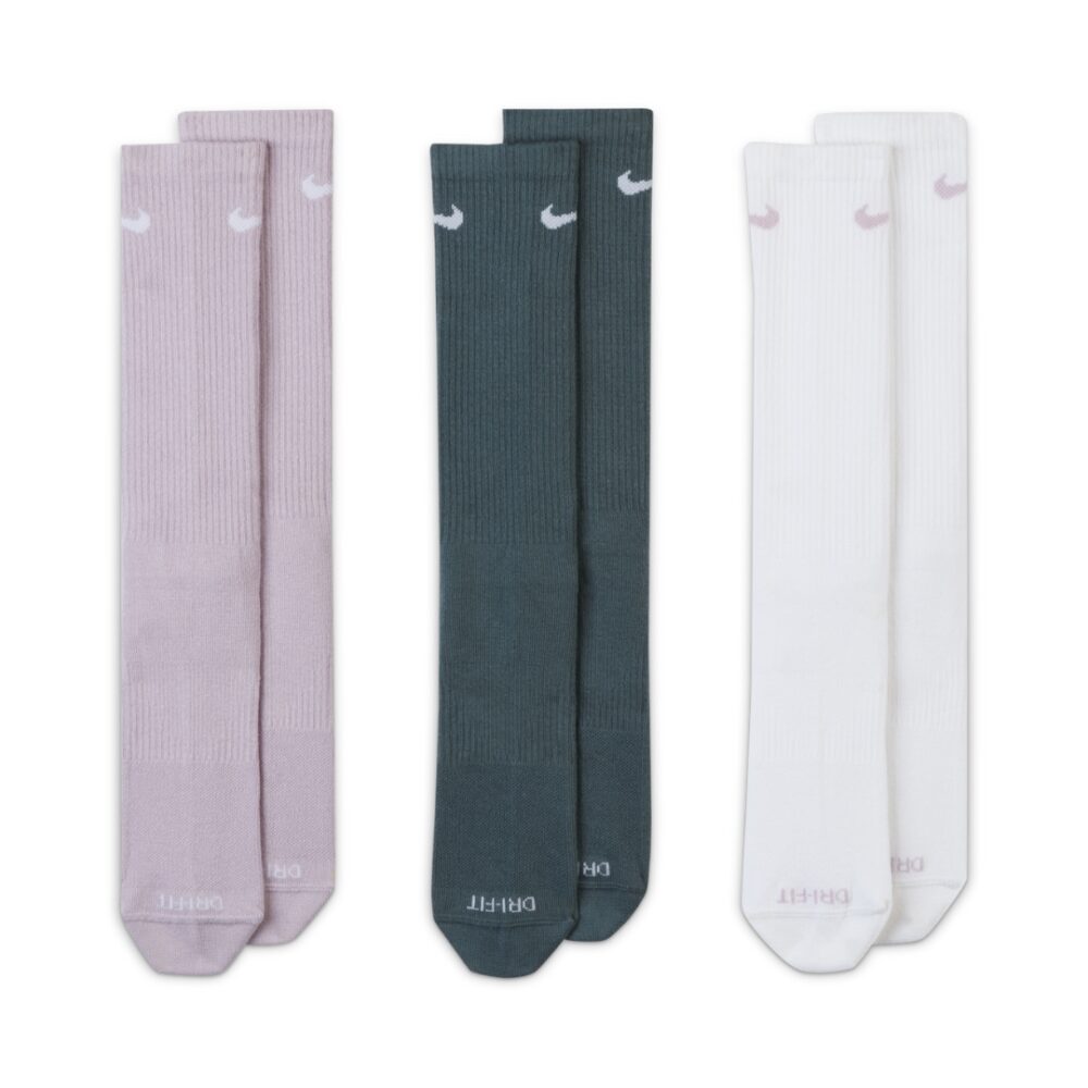 92 Nike Everyday Plus【3雙一組】薄底 長襪 休閒襪 襪子 丁香紫 深孔雀綠 白紫 SX6891-909