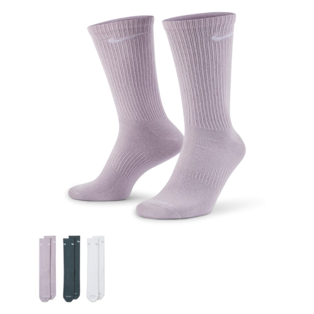 94 Nike Everyday Plus【3雙一組】薄底 長襪 休閒襪 襪子 丁香紫 深孔雀綠 白紫 SX6891-909