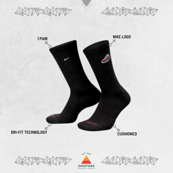 Nike Everyday Plus【單雙】長襪 襪子 黑色 男襪 女襪 黑襪 FQ0327-010
