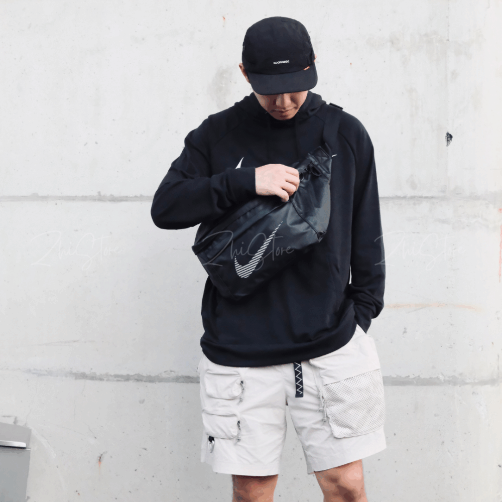 Nike  Tech Hip 反光Logo 防潑水 腰包 側背包 斜背包 包包 黑色 DB4697-010