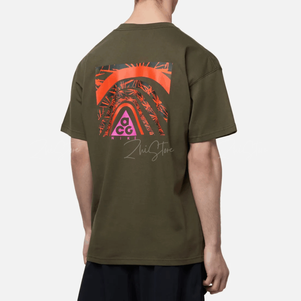 3 【零碼XS號】Nike ACG Logo 大Logo印花圖T 美版 短袖上衣 T-shirt 卡其綠色 CT4168-325