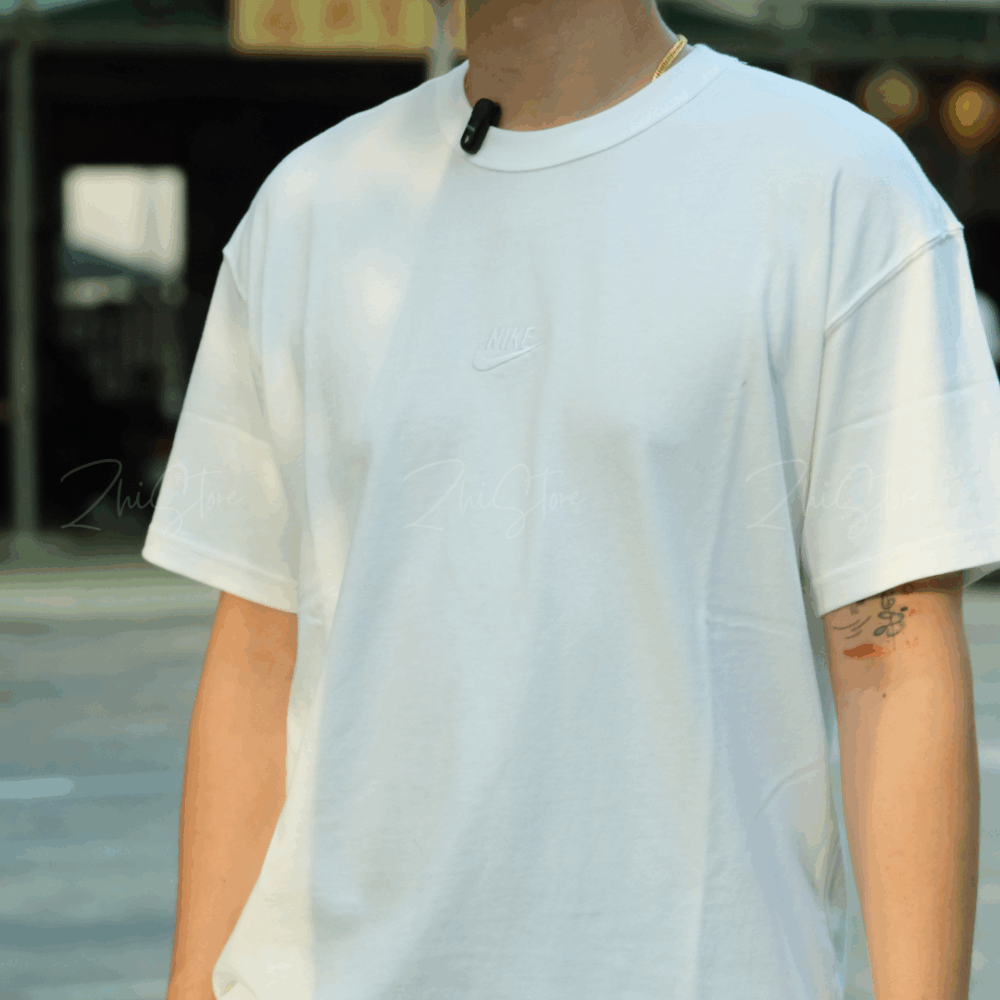 【零碼L號】Nike PRM 刺繡Logo 厚磅 短袖 短T 短袖上衣 燕麥白 DO7393-030