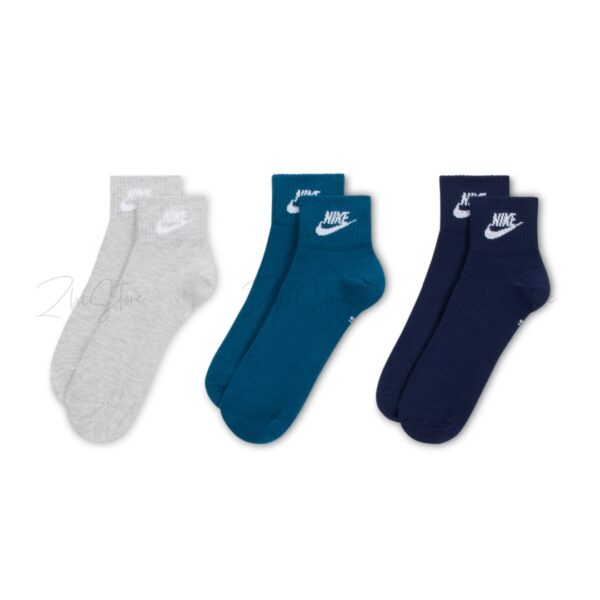 Nike Essential【3雙一組】中筒襪 襪子 灰色 藏藍色 深藍色 DX5074-912