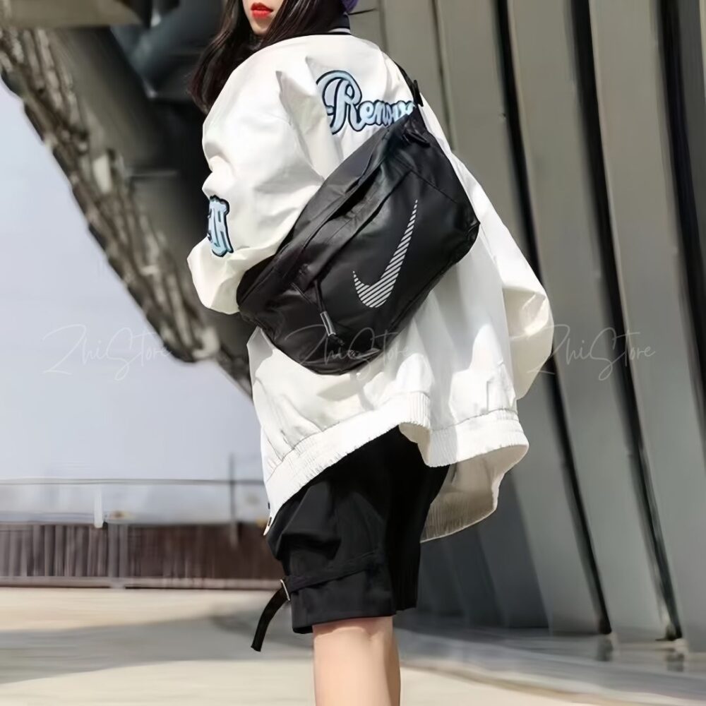 Nike  Tech Hip 反光Logo 防潑水 腰包 側背包 斜背包 包包 黑色 DB4697-010