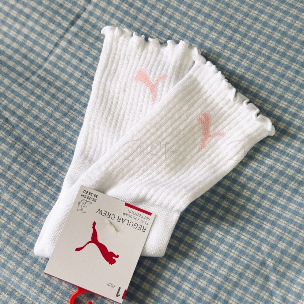 PUMA【1雙】花朵 奶油白 白色 長襪 襪子 白襪 女襪 花花 BB154601 602 603