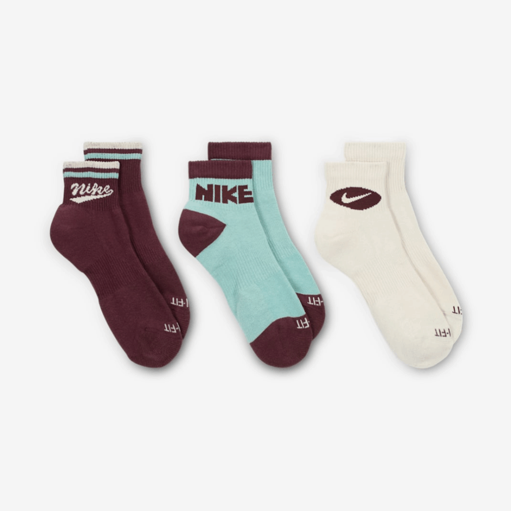 Nike Everyday Plus【3雙一組】復古 美式 毛圈布底 休閒中筒襪 中筒襪 薄荷巧克力 HJ9340-904