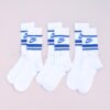 Nike Essential【3雙一組】薄底 學院風 白色 藍條紋 長襪 白襪 襪子 DX5089-105