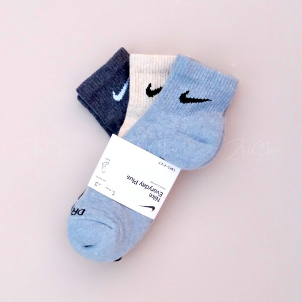Nike Plus【3雙一組】中筒襪 襪子 鐵灰藍 燕麥色 水洗藍 SX6890-901