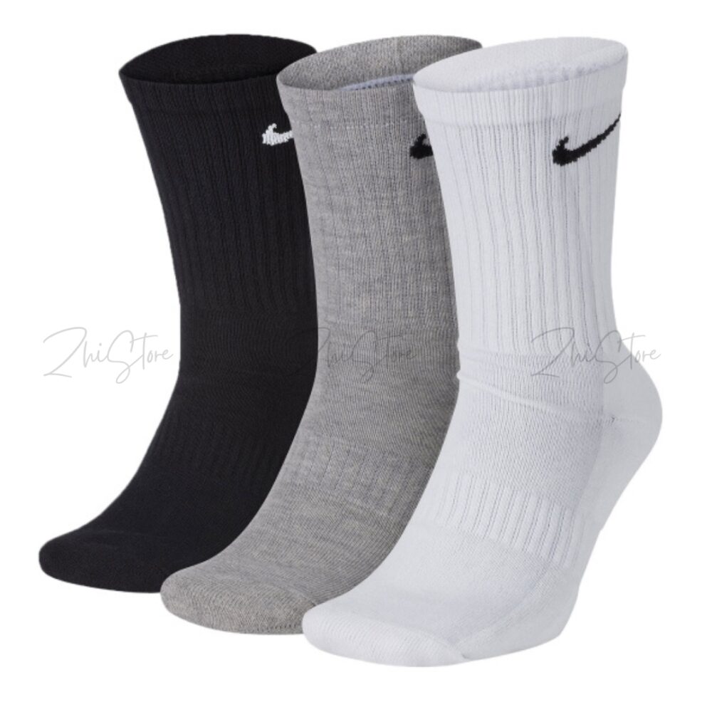 Nike Everyday 【3雙一組】基本款 Logo 毛圈布底 長襪 黑 灰 白 灰襪 白襪 黑襪 SX7664-964
