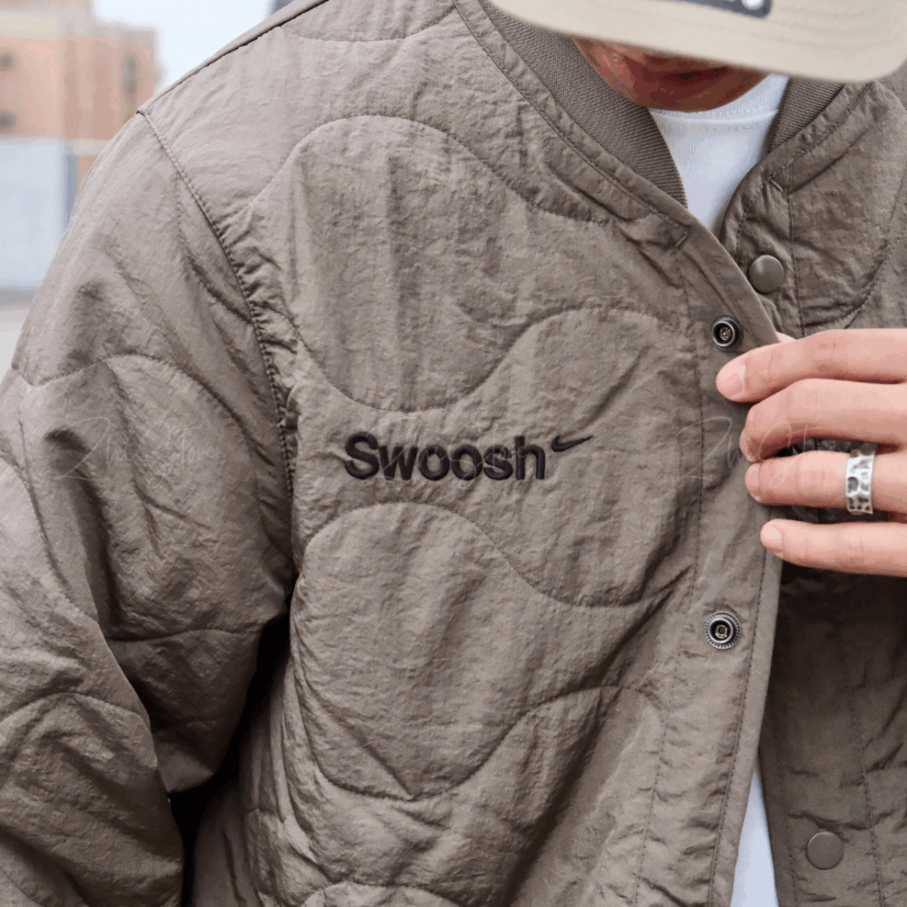Nike NSW 葫蘆紋 刺繡 薄外套 內瞻外套 棕色 長袖 冬裝 外套 FB1909-031
