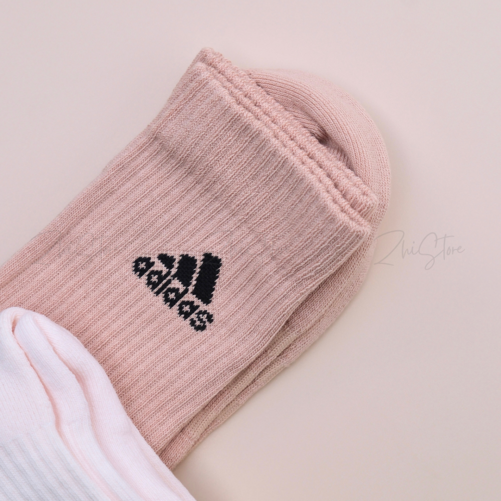 adidas【3雙一組】Logo 毛圈布底 長襪 襪子 襪 長筒襪 IC1315