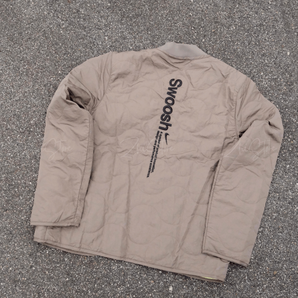 Nike NSW 葫蘆紋 刺繡 薄外套 內瞻外套 棕色 長袖 冬裝 外套 FB1909-031