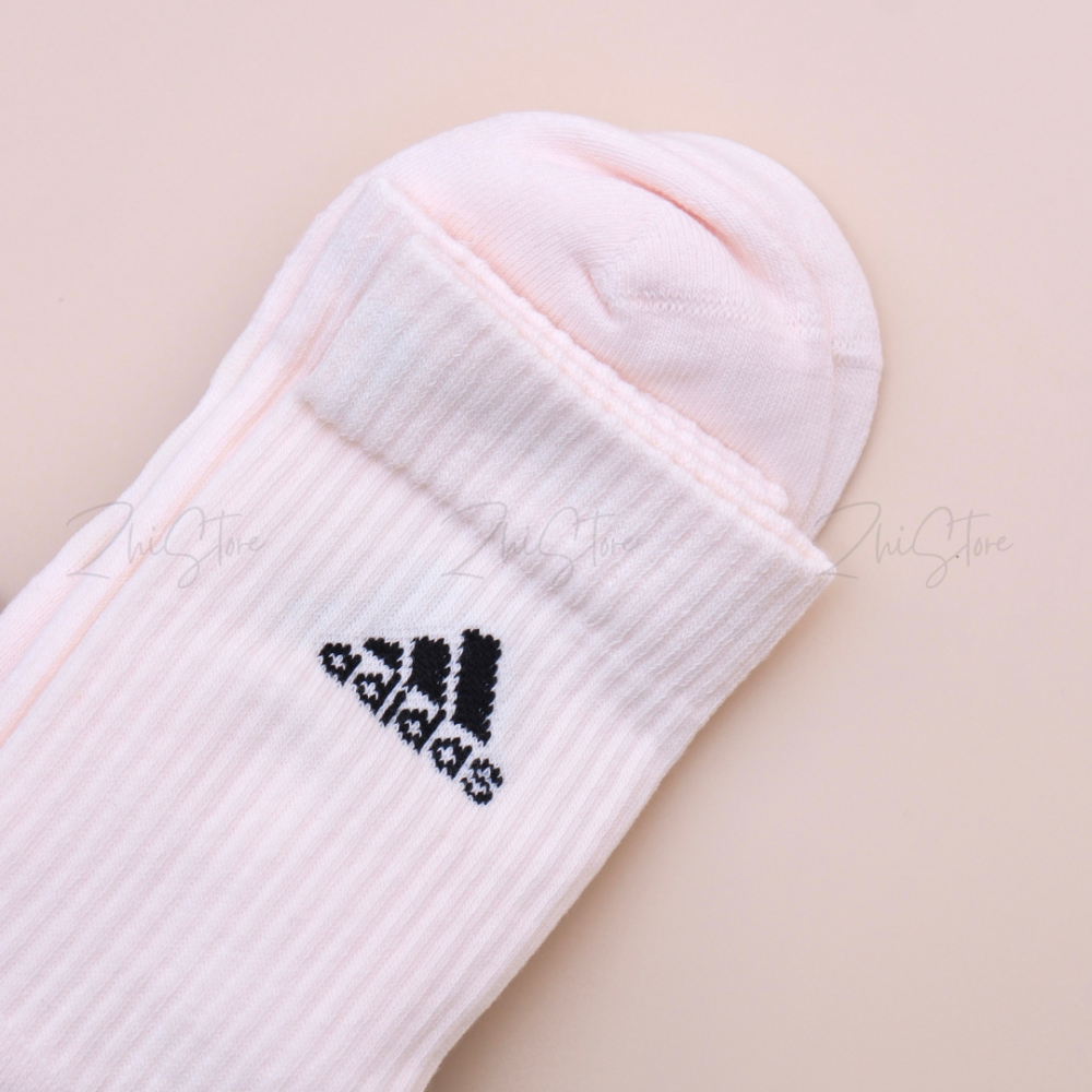 adidas【3雙一組】Logo 毛圈布底 長襪 襪子 襪 長筒襪 IC1315