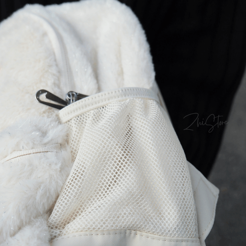 Nike Faux Fur 人造皮草 毛絨 後背包 金蔥 奶白色 迷你後背包 絨毛包 FZ1330-113