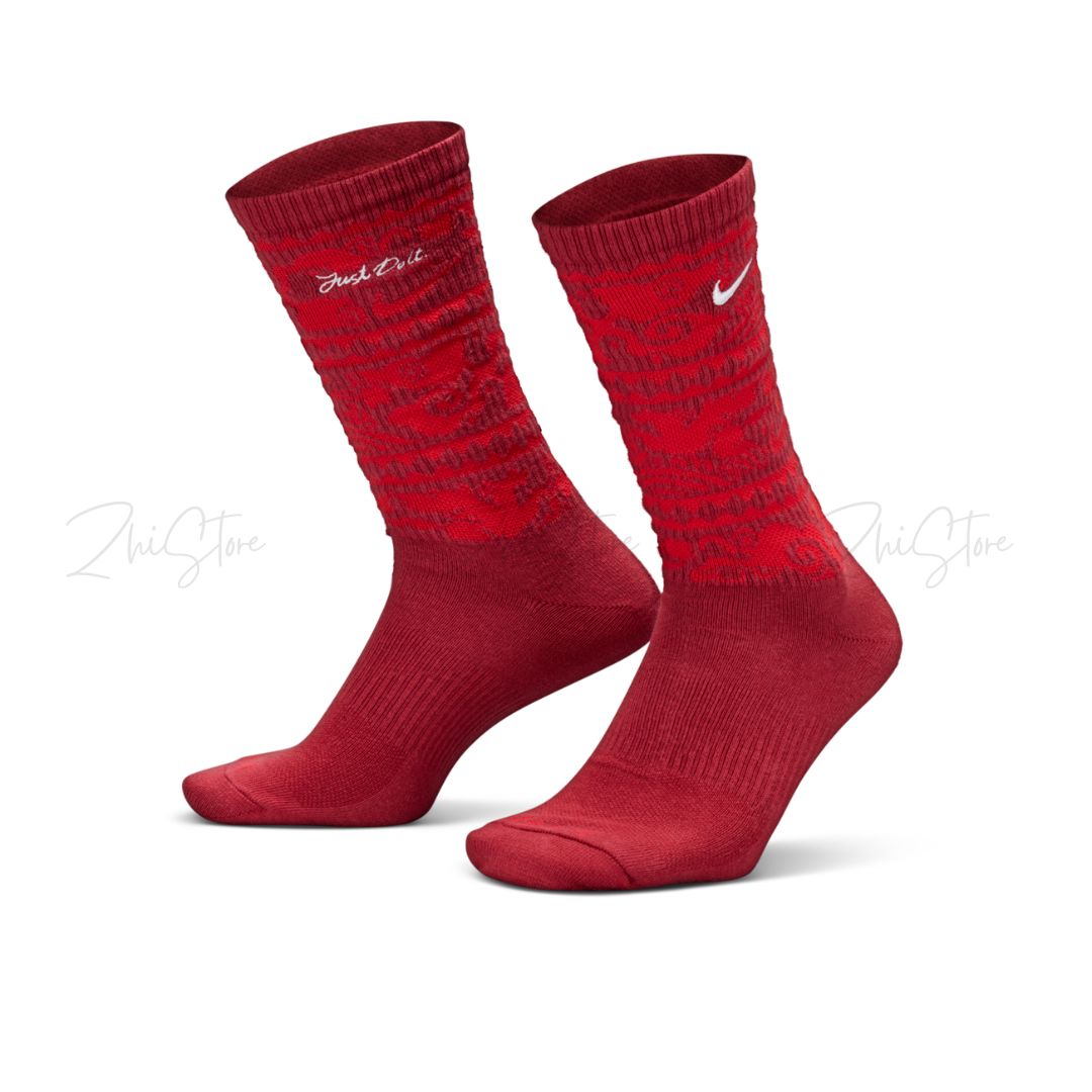 Nike Plus【單雙】刺繡Logo 薄底 紅色 長襪 襪子 襪 長筒襪 IH8624-612