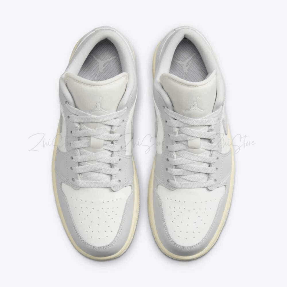 6 Nike Air Jordan 1 Low 骨白灰 復古奶油底 低筒女款休閒鞋 DC0774-103