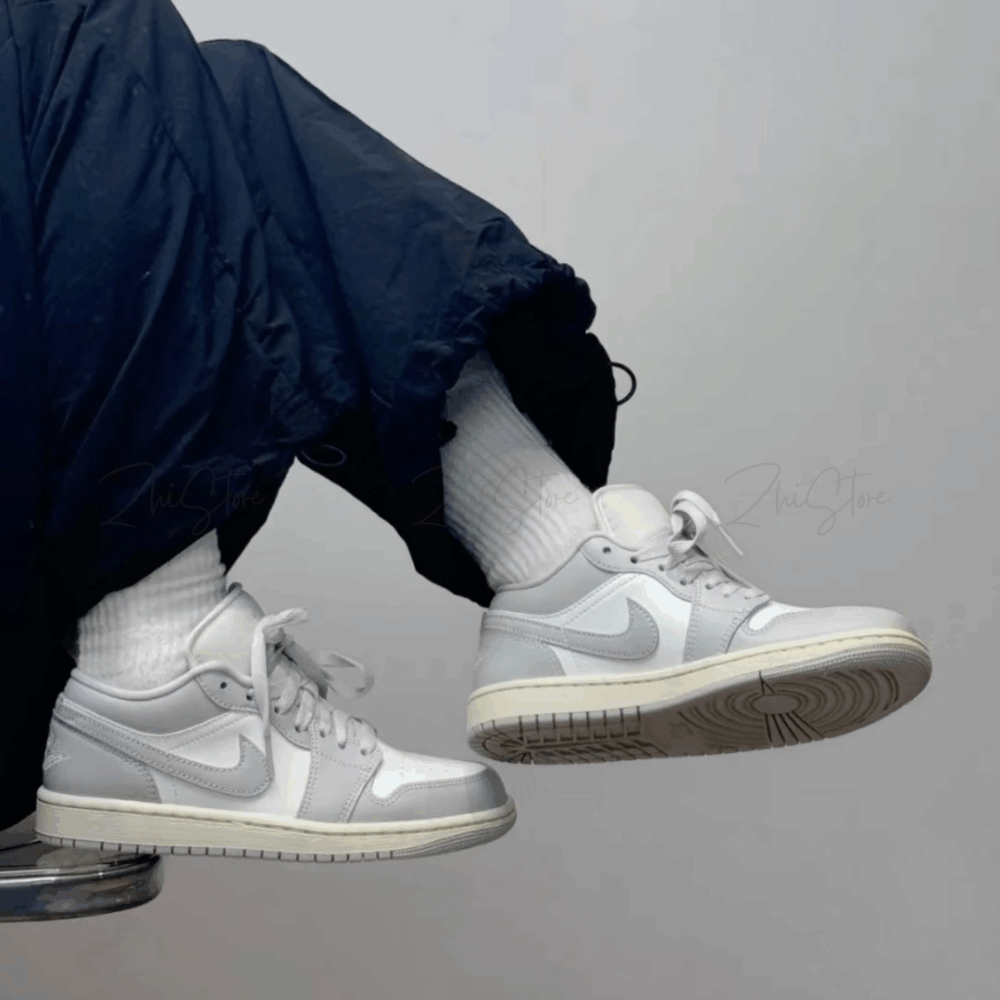 8 Nike Air Jordan 1 Low 骨白灰 復古奶油底 低筒女款休閒鞋 DC0774-103