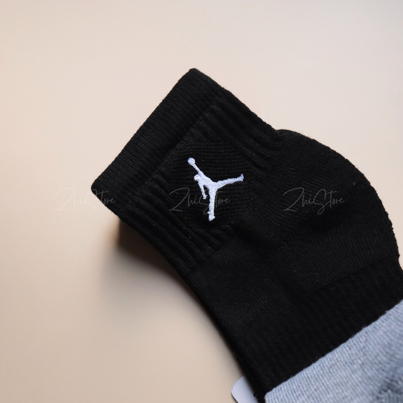 Nike Air Jordan【3雙一組】毛圈布底 中筒襪 襪子 黑色 灰色 白色 DX9655-911